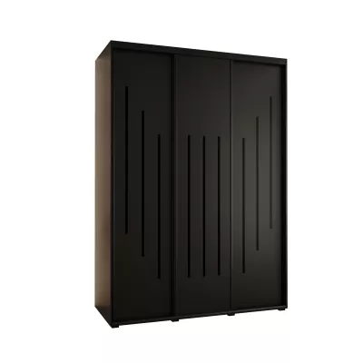 Šatní skříň YVONA 8 - 170/60 cm, černá / černá