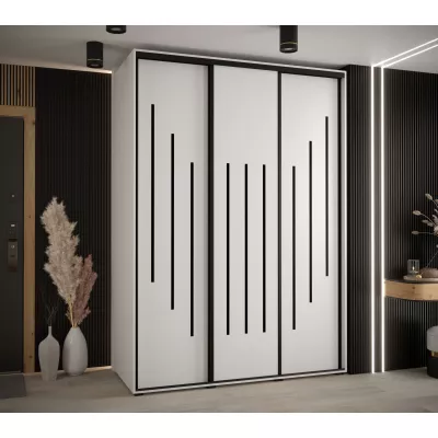 Šatní skříň YVONA 8 - 170/60 cm, bílá / černá