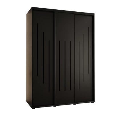 Šatní skříň YVONA 8 - 180/60 cm, černá / černá