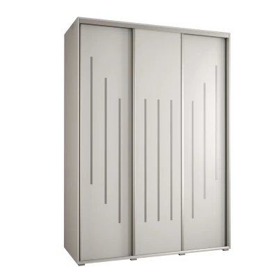 Šatní skříň YVONA 8 - 180/60 cm, bílá / stříbrná
