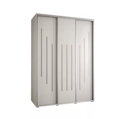 Šatní skříň YVONA 8 - 180/60 cm, bílá / stříbrná