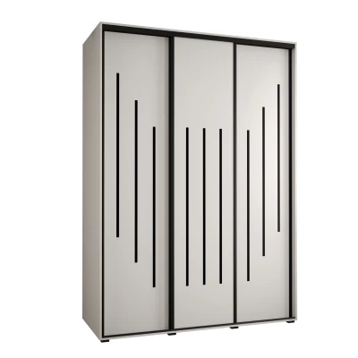 Šatní skříň YVONA 8 - 180/60 cm, bílá / černá