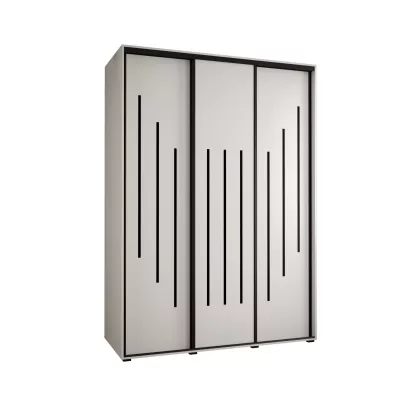 Šatní skříň YVONA 8 - 180/60 cm, bílá / černá