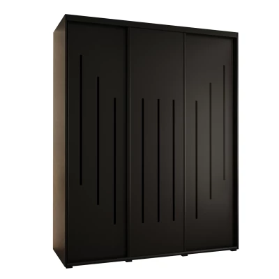 Šatní skříň YVONA 8 - 190/60 cm, černá / černá