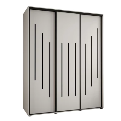 Šatní skříň YVONA 8 - 190/60 cm, bílá / černá