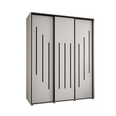 Šatní skříň YVONA 8 - 200/60 cm, bílá / černá