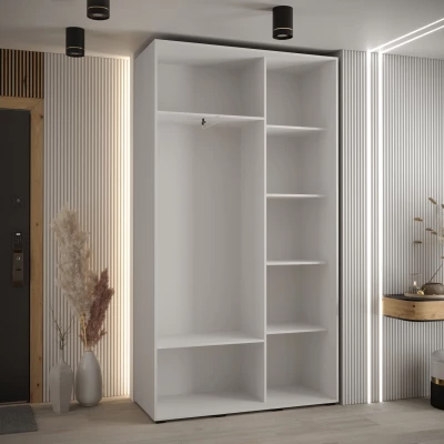 Šatní skříň YVONA 11 - 140/45 cm, bílá / černá