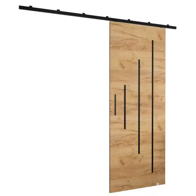 Posuvné dveře s černým úchytem PERDITA 3 - 90 cm, dub craft zlatý