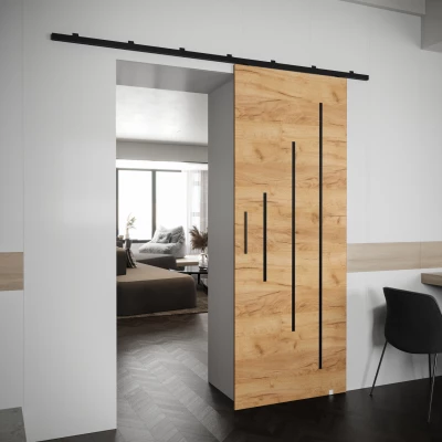 Posuvné dveře s černým úchytem PERDITA 3 - 70 cm, dub craft zlatý