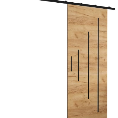Posuvné dveře s černým úchytem PERDITA 3 - 70 cm, dub craft zlatý