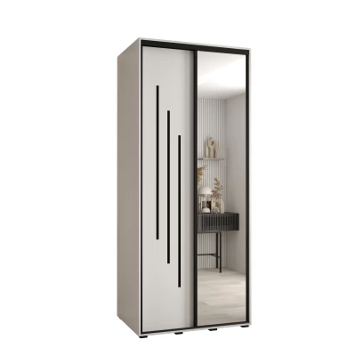 Šatní skříň YVONA 9 - 100/60 cm, bílá / černá