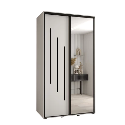 Šatní skříň YVONA 9 - 130/60 cm, bílá / černá