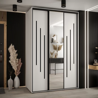 Šatní skříň YVONA 9 - 150/60 cm, bílá / černá