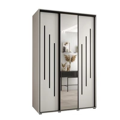 Šatní skříň YVONA 9 - 150/60 cm, bílá / černá