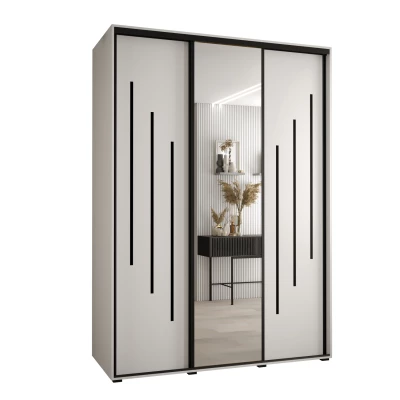 Šatní skříň YVONA 9 - 170/60 cm, bílá / černá