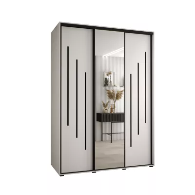 Šatní skříň YVONA 9 - 170/60 cm, bílá / černá