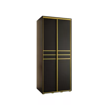 Šatní skříň YVONA 10 - 100/60 cm, černá / zlatá