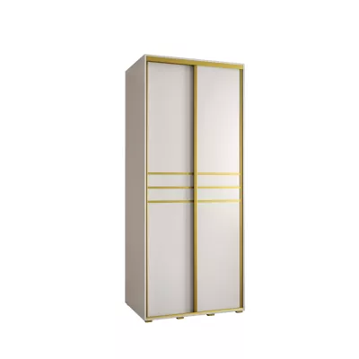 Šatní skříň YVONA 10 - 100/60 cm, bílá / zlatá