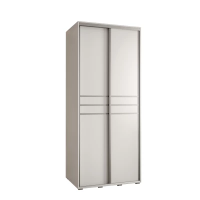 Šatní skříň YVONA 10 - 100/60 cm, bílá / stříbrná