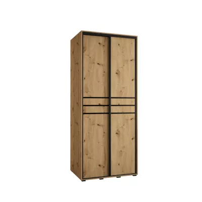 Šatní skříň YVONA 10 - 120/60 cm, dub artisan / černá