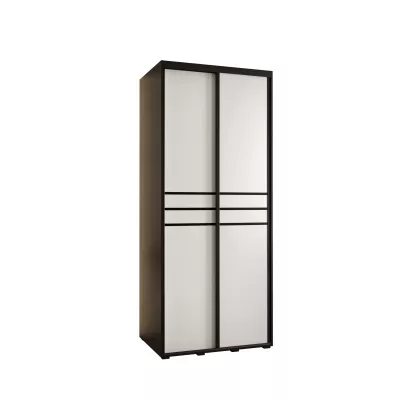 Šatní skříň YVONA 10 - 120/60 cm, černá / bílá / černá