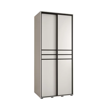 Šatní skříň YVONA 10 - 120/60 cm, bílá / černá