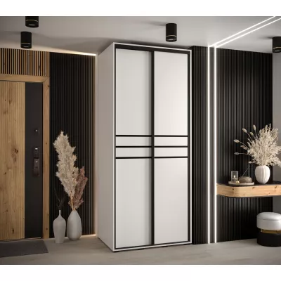 Šatní skříň YVONA 10 - 120/60 cm, bílá / černá