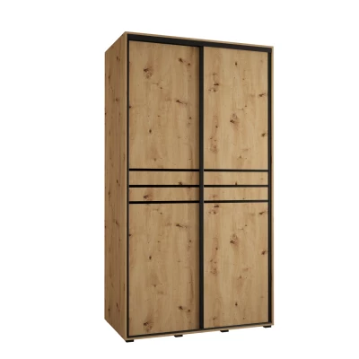 Šatní skříň YVONA 10 - 130/60 cm, dub artisan / černá