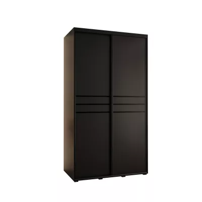 Šatní skříň YVONA 10 - 130/60 cm, černá / černá