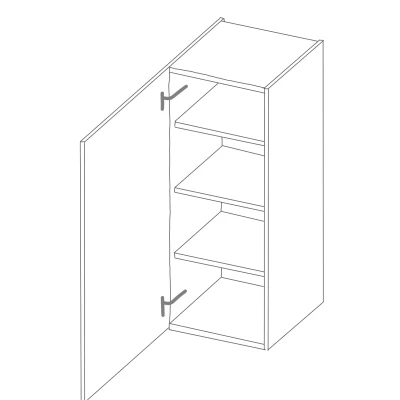 Vysoká horní skříňka AGAFIJA - šířka 30 cm, cashmere / černá