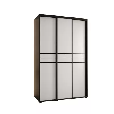 Šatní skříň YVONA 10 - 150/60 cm, černá / bílá / černá