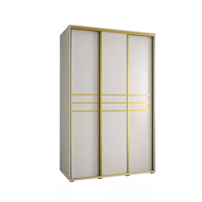 Šatní skříň YVONA 10 - 150/60 cm, bílá / zlatá