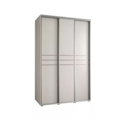 Šatní skříň YVONA 10 - 150/60 cm, bílá / stříbrná