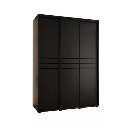 Šatní skříň YVONA 10 - 170/60 cm, černá / černá