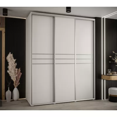 Šatní skříň YVONA 10 - 190/60 cm, bílá / stříbrná