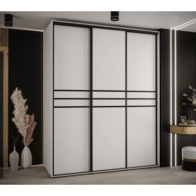 Šatní skříň YVONA 10 - 190/60 cm, bílá / černá