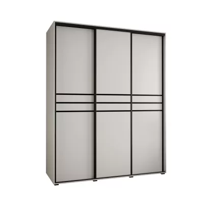 Šatní skříň YVONA 10 - 200/60 cm, bílá / černá