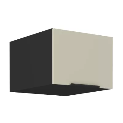 Horní skříňka s výklopnými dvířky AGAFIJA - šířka 50 cm, cashmere / černá