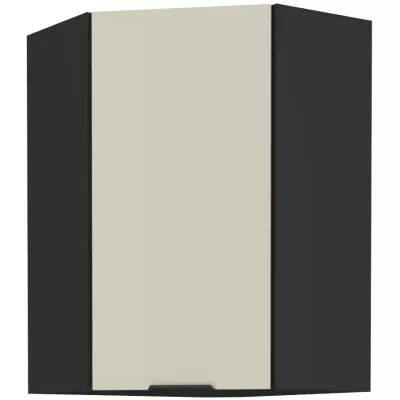 Vysoká rohová skříňka AGAFIJA 1 - 60x60 cm, cashmere / černá