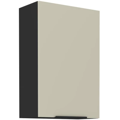 Vysoká horní skříňka AGAFIJA - šířka 60 cm, cashmere / černá