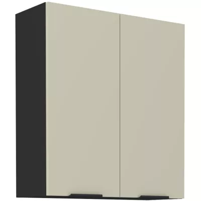Vysoká horní skříňka AGAFIJA - šířka 80 cm, cashmere / černá