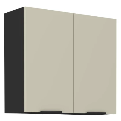 Horní kuchyňská skříňka AGAFIJA - šířka 80 cm, cashmere / černá