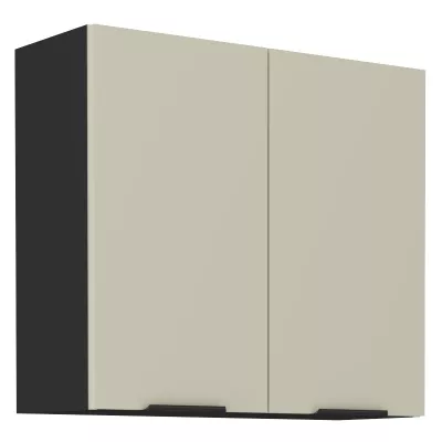 Horní kuchyňská skříňka AGAFIJA - šířka 80 cm, cashmere / černá