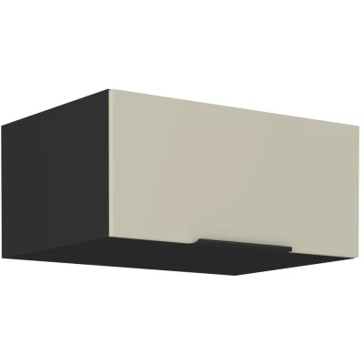 Hluboká digestořová skříňka AGAFIJA - šířka 80 cm, cashmere / černá