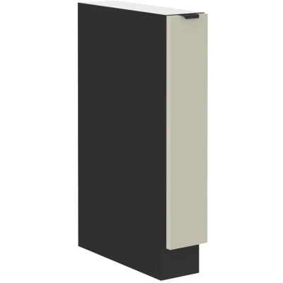 Výsuvná skříňka AGAFIJA - šířka 15 cm, cashmere / černá