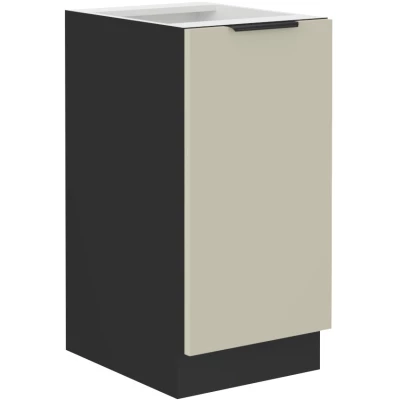 Dolní jednodveřová skříňka AGAFIJA - šířka 40 cm, cashmere / černá