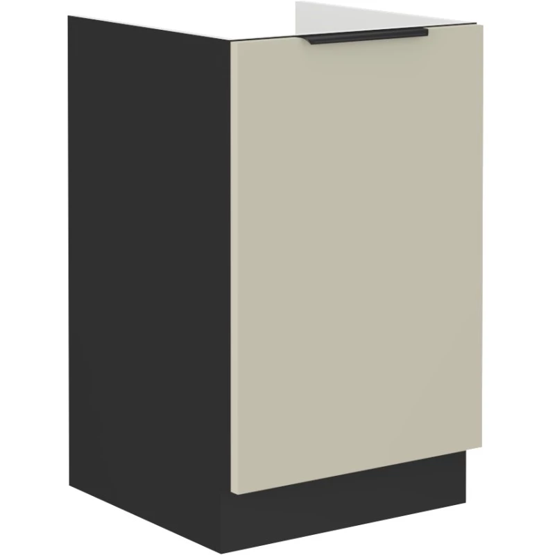 Jednodveřová dřezová skříňka AGAFIJA - šířka 50 cm, cashmere / černá