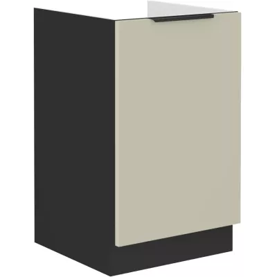 Jednodveřová dřezová skříňka AGAFIJA - šířka 50 cm, cashmere / černá