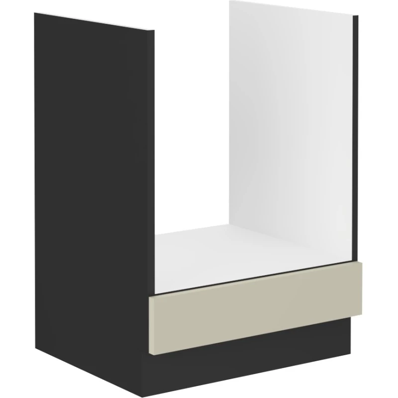 Sporáková skříňka AGAFIJA - šířka 60 cm, cashmere / černá