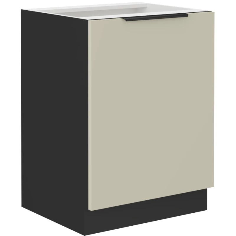 Dolní jednodveřová skříňka AGAFIJA - šířka 60 cm, cashmere / černá